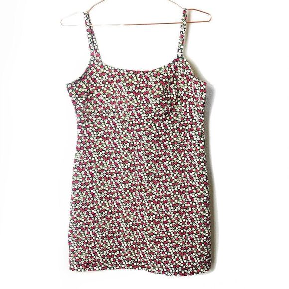 EUC Vintage 90s Aqua Blue  Floral Minidress Small - Picture 1 of 6